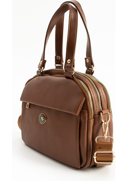 Kadın Suni Deri Ayarlanabilir Çapraz Askılı Smart Casual Omuz ve El Çantası