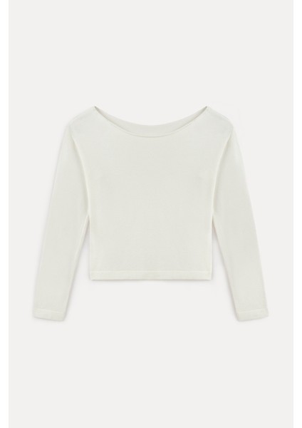 Kayık yaka triko kazak