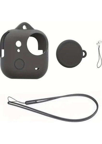 INSTA360 Go Ultra Silikon Kılıf ve Lens Cap (Lens Kapağı) Seti Siyah