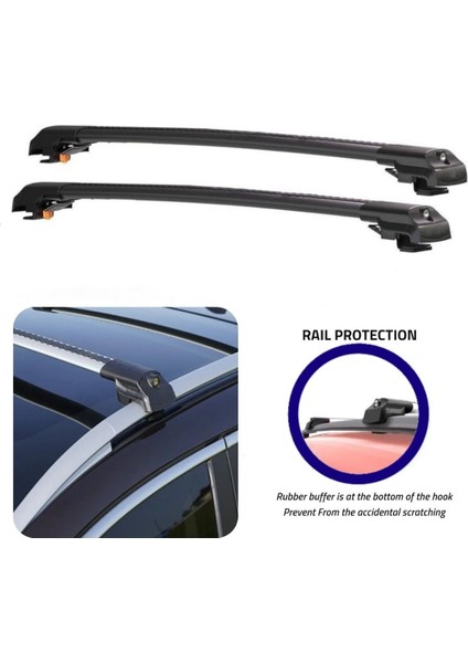 Peugeot 308 Station Wagon 2008-2013 Için Kilitlenebilir Ara Atkı Tavan Barları - 2li Bar - Siyah modelleri