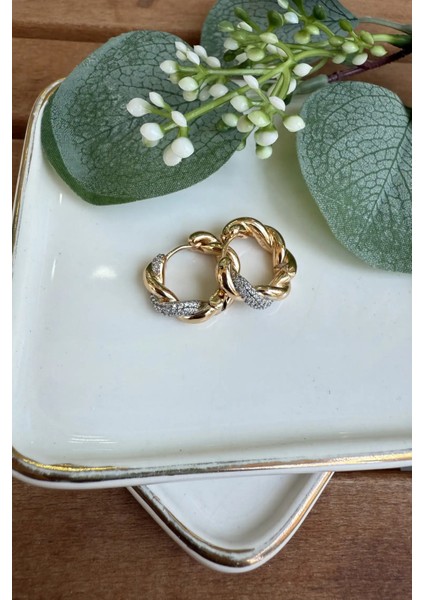 Çelik Çift Renk Burgu Küpe