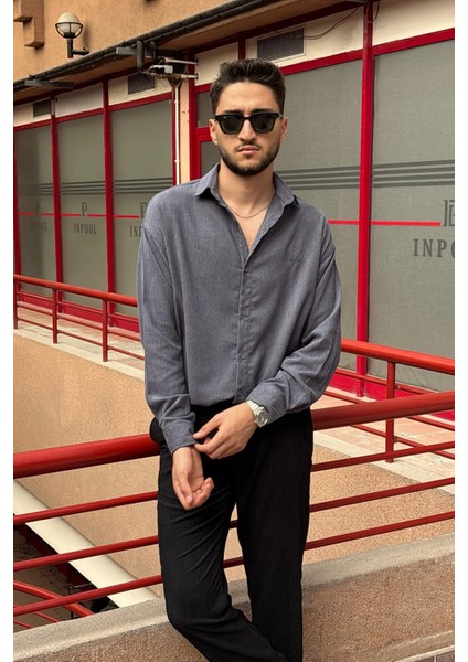 Erkek, Nakış Detaylı, Regular-Fit, Kışlık-Baharlık, Ince Fitilli Kadife Gömlek G16