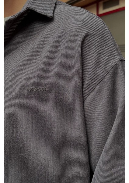 Erkek, Nakış Detaylı, Regular-Fit, Kışlık-Baharlık, Ince Fitilli Kadife Gömlek G16