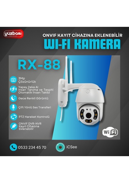 Heycam Hy-88 Pt 3mp Icsee Wi-Fi Kamera