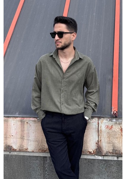Erkek, Nakış Detaylı, Regular-Fit, Kışlık-Baharlık, Ince Fitilli Kadife Gömlek G16 indirimleri