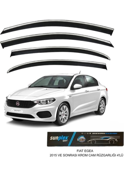 Fiat Egea 2015 ve Sonrası Kromlu Cam Rüzgarlığı Takım 4’lü Takım Rüzgar Kesici, Yağmur Önleyici