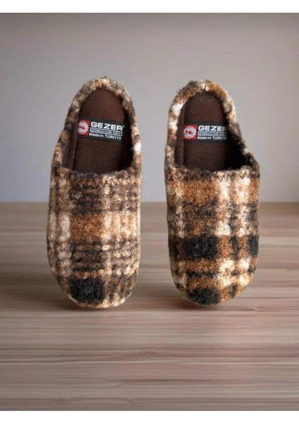 Erkek Ev Terliği Kışlık Keçe Terlik Havlu Yumuşak Hafif