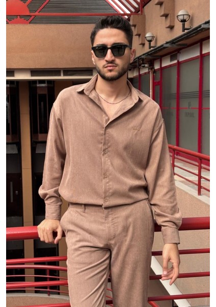 Erkek, Nakış Detaylı, Regular-Fit, Kışlık-Baharlık, Ince Fitilli Kadife Gömlek G16