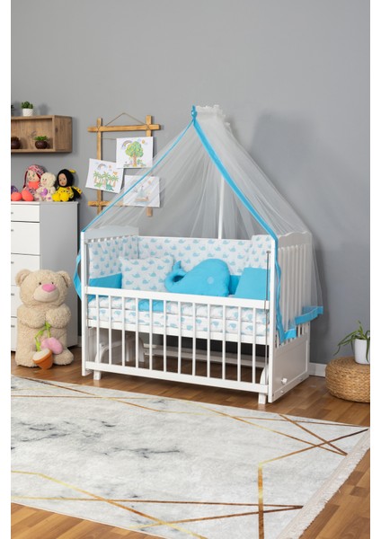 Doğal Ahşap Beşik Anne Yanı Sallanır 70X130 - Balina Uyku Seti +Cibinlik fiyatları