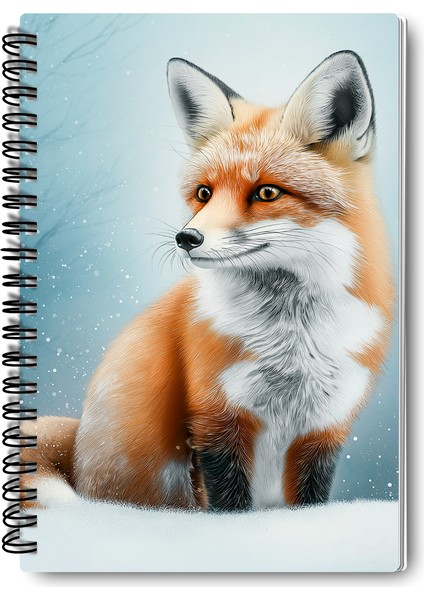 Tilki Kış Temalı Tasarım Tel Spiralli 4'lü Hatıra, Günlük, Ajanda, Anı, Okul Defter Seti fırsatları
