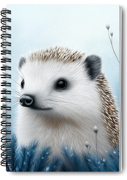 Kirpi Kış Temalı Tasarım Tel Spiralli 4'lü Hatıra, Günlük, Ajanda, Anı, Okul Defter Seti modelleri