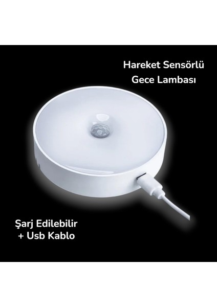Tek-Iş USB Şarjlı Hareket Sensörlü Spot Lamba – Mıknatıslı ve Yapışkanlı Kablosuz LED Işık | Dolap Merdiven Koridor Gece Lambası