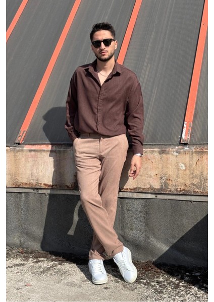 Erkek, Nakış Detaylı, Regular-Fit, Kışlık-Baharlık, Ince Fitilli Kadife Gömlek G16 indirimleri