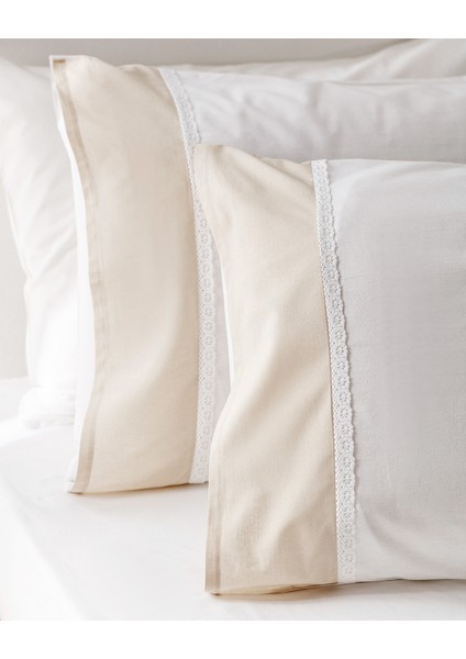 Nicola %100 Pamuk 2'li Yastık Kılıfı - Bej fiyatları