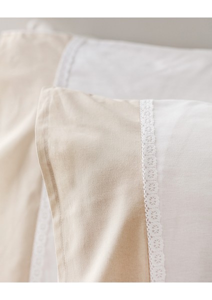 Nicola %100 Pamuk 2'li Yastık Kılıfı - Bej fırsatları