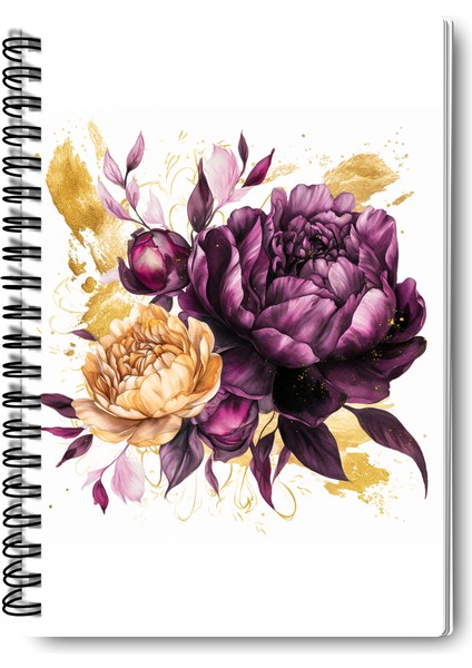 Doğa Temalı Renli Çiçekler Tasarım Tel Spiralli 4'lü Hatıra, Günlük, Ajanda, Anı, Okul Defter Seti fiyatları