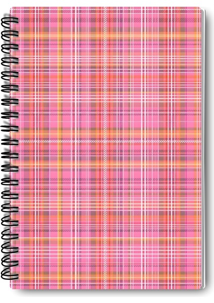 Vintage Ekose Desenli Tasarım Tel Spiralli 4'lü Hatıra, Günlük, Ajanda, Anı, Okul Defter Seti modelleri