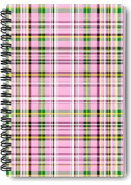 Vintage Ekose Desenli Tasarım Tel Spiralli 4'lü Hatıra, Günlük, Ajanda, Anı, Okul Defter Seti indirimleri