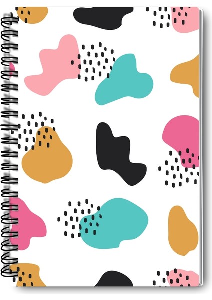 Sevimli Doodle Desenli Tasarım Tel Spiralli 4'lü Hatıra, Günlük, Ajanda, Anı, Okul Defter Seti fiyatları