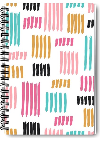 Sevimli Doodle Desenli Tasarım Tel Spiralli 4'lü Hatıra, Günlük, Ajanda, Anı, Okul Defter Seti modelleri