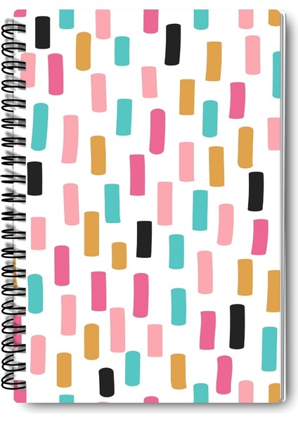 Sevimli Doodle Desenli Tasarım Tel Spiralli 4'lü Hatıra, Günlük, Ajanda, Anı, Okul Defter Seti indirimleri