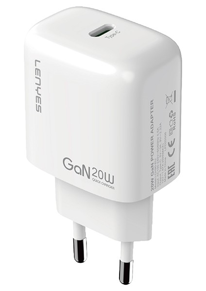 LCH90 Type-C Gan Teknolojili Pd Hızlı Şarj Özellikli Şarj Başlığı 20W Beyaz