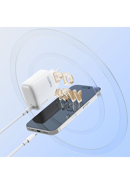 LCH94 Type-C Gan Teknolojili Pd Hızlı Şarj Özellikli Şarj Başlığı 45W Beyaz fiyatları