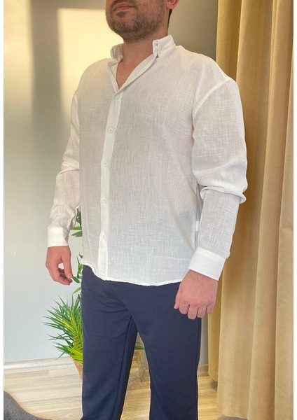 Oversize Keten Gömlek