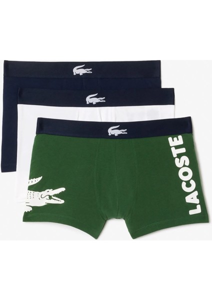 Cotton Stretch Ultra Comfortable Trunk Erkek 3 Lü Boxer Siyah Yeşil Beyaz