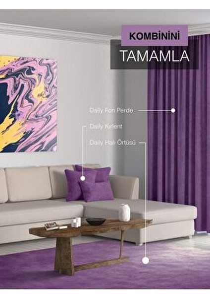 Home Daily Series Menekşe Moru Rengi Kırlent Yastık Kılıfı50 x 30 cm