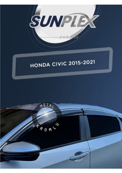 Honda Civic 2015-2021 Kromlu Cam Rüzgarlığı Takım – 4’lü Takım Rüzgar Kesici, Yağmur Önleyici fiyatları