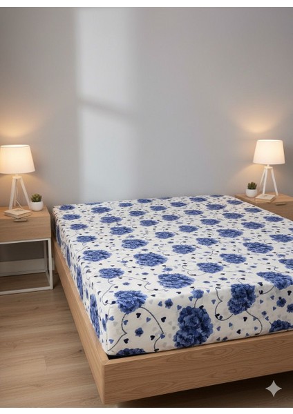 KALPLİ-ÇİÇEKLİ Lastikli Çarşaf Seti