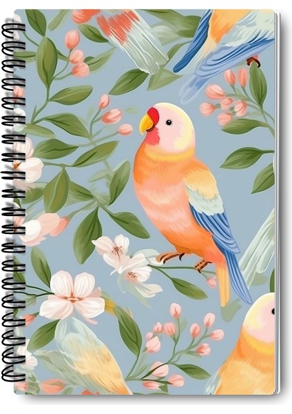 Minik Kuşlar No:2 Tasarım Tel Spiralli 4'lü Hatıra, Günlük, Ajanda, Anı, Okul Defter Seti fiyatları