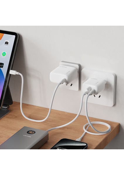 LCH92 Type-C Gan Teknolojili Pd Hızlı Şarj Özellikli Şarj Başlığı 30W Beyaz indirimleri