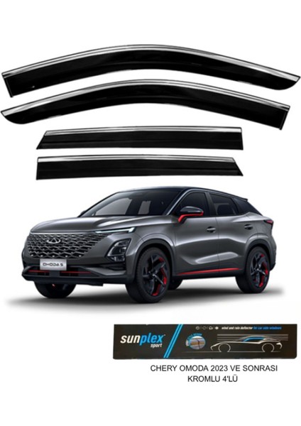 Chery Omoda 5 2023 ve Sonrası Kromlu Cam Rüzgarlığı Takım 4’lü Takım Rüzgar Kesici, Yağmur Önleyici