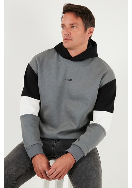 Pamuklu Relaxed Fit Kapüşonlu Içi Tüylü Yumuşak Şardonlu Sweat Erkek Sweat 5905299