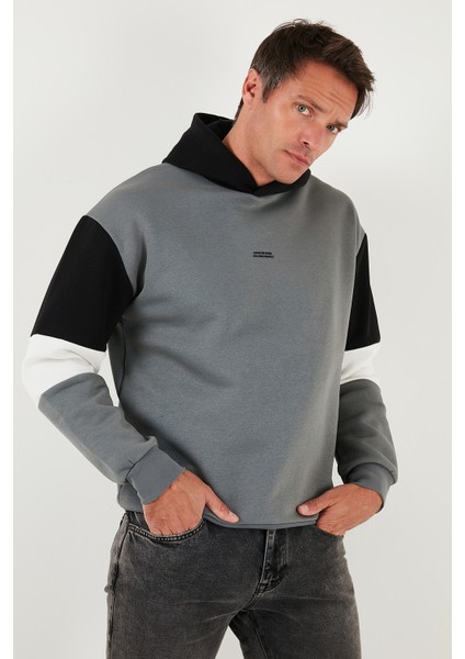 Pamuklu Relaxed Fit Kapüşonlu Içi Tüylü Yumuşak Şardonlu Sweat Erkek Sweat 5905299