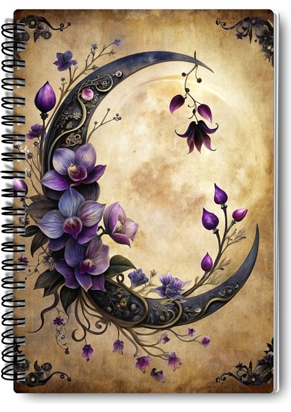 Gotik Çiçek Temalı Tasarım Tel Spiralli 4'lü Hatıra, Günlük, Ajanda, Anı, Okul Defter Seti indirimleri