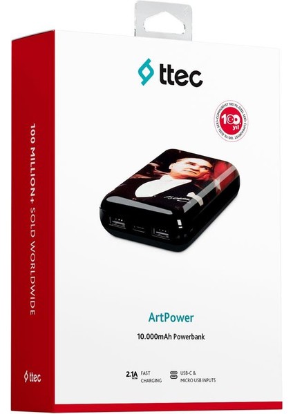 Artpower Atatürk Portre 10.000 Mah Taşınabilir Şarj Aleti / Powerbank. modelleri
