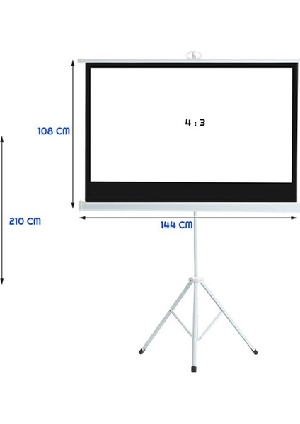 Ayaklı Taşınabilir Projeksiyon Perdesi 144CMX108CM fiyatları