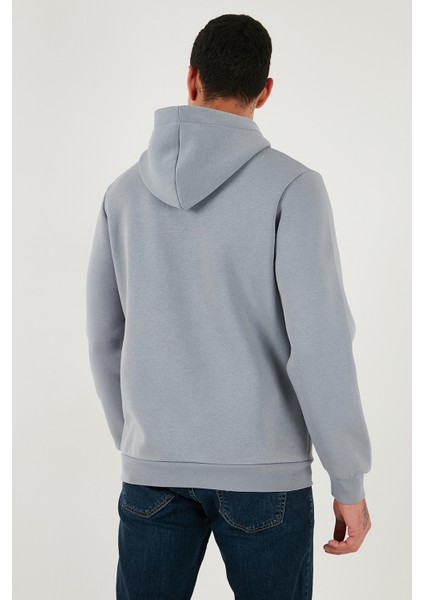 Slim Fit Kapüşonlu Kanguru Cepli İçi Tüylü Yumuşak Şardonlu Sweat Erkek SWEAT 5905281