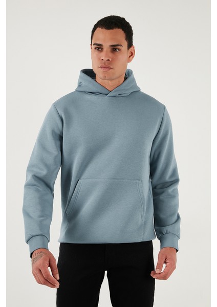 Slim Fit Kapüşonlu Kanguru Cepli Içi Tüylü Yumuşak Şardonlu Sweat Erkek Sweat 5905281