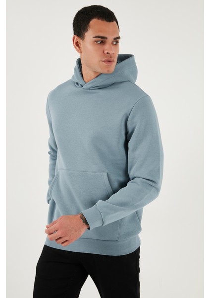 Slim Fit Kapüşonlu Kanguru Cepli Içi Tüylü Yumuşak Şardonlu Sweat Erkek Sweat 5905281