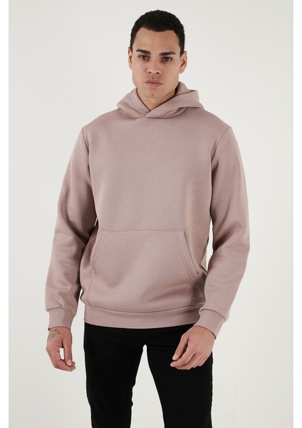 Slim Fit Kapüşonlu Kanguru Cepli Içi Tüylü Yumuşak Şardonlu Sweat Erkek Sweat 5905281