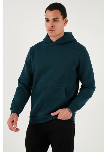 Slim Fit Kapüşonlu Kanguru Cepli Içi Tüylü Yumuşak Şardonlu Sweat Erkek Sweat 5905281