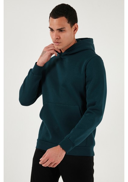 Slim Fit Kapüşonlu Kanguru Cepli Içi Tüylü Yumuşak Şardonlu Sweat Erkek Sweat 5905281