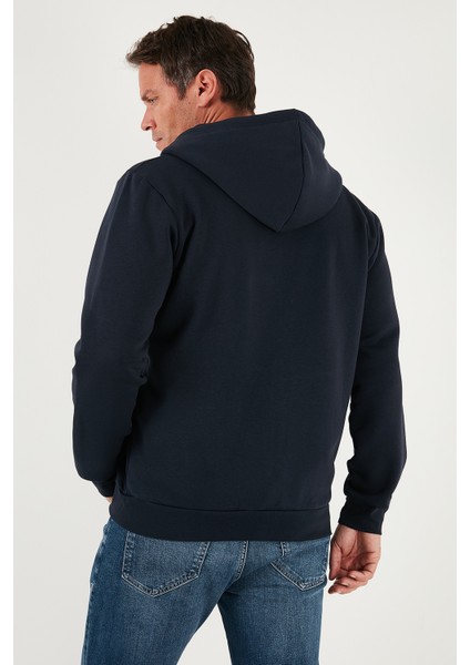 Regular Fit Kapüşonlu Fermuarlı Içi Tüylü Yumuşak Şardonlu Kışlık Sweat Erkek Sweat 5905340