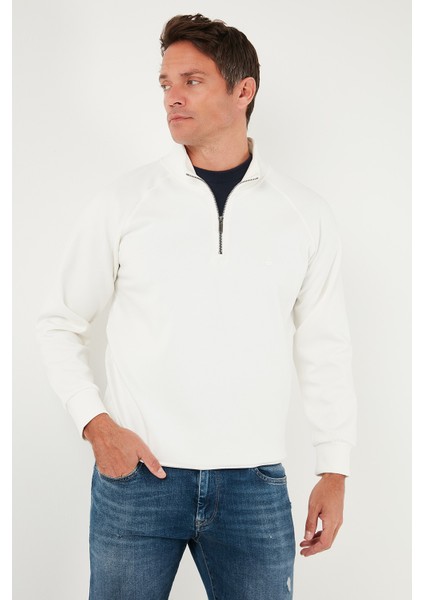 Pamuklu Relaxed Fit Yarım Fermuarlı Dik Yaka Sweat Erkek Sweat 5901232