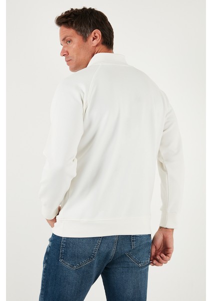 Pamuklu Relaxed Fit Yarım Fermuarlı Dik Yaka Sweat Erkek Sweat 5901232