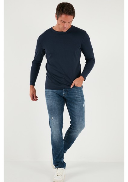 n Pamuklu Slim Fit Bisiklet Yaka Basic Sweat Erkek Sweat 59050741